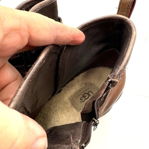 UGG EMALIE STOUT WATERPROOF LEATHER ANKLE WEDGE BOOT US 10 / EU 41 / UK 8.5 - Picture 12 of 13